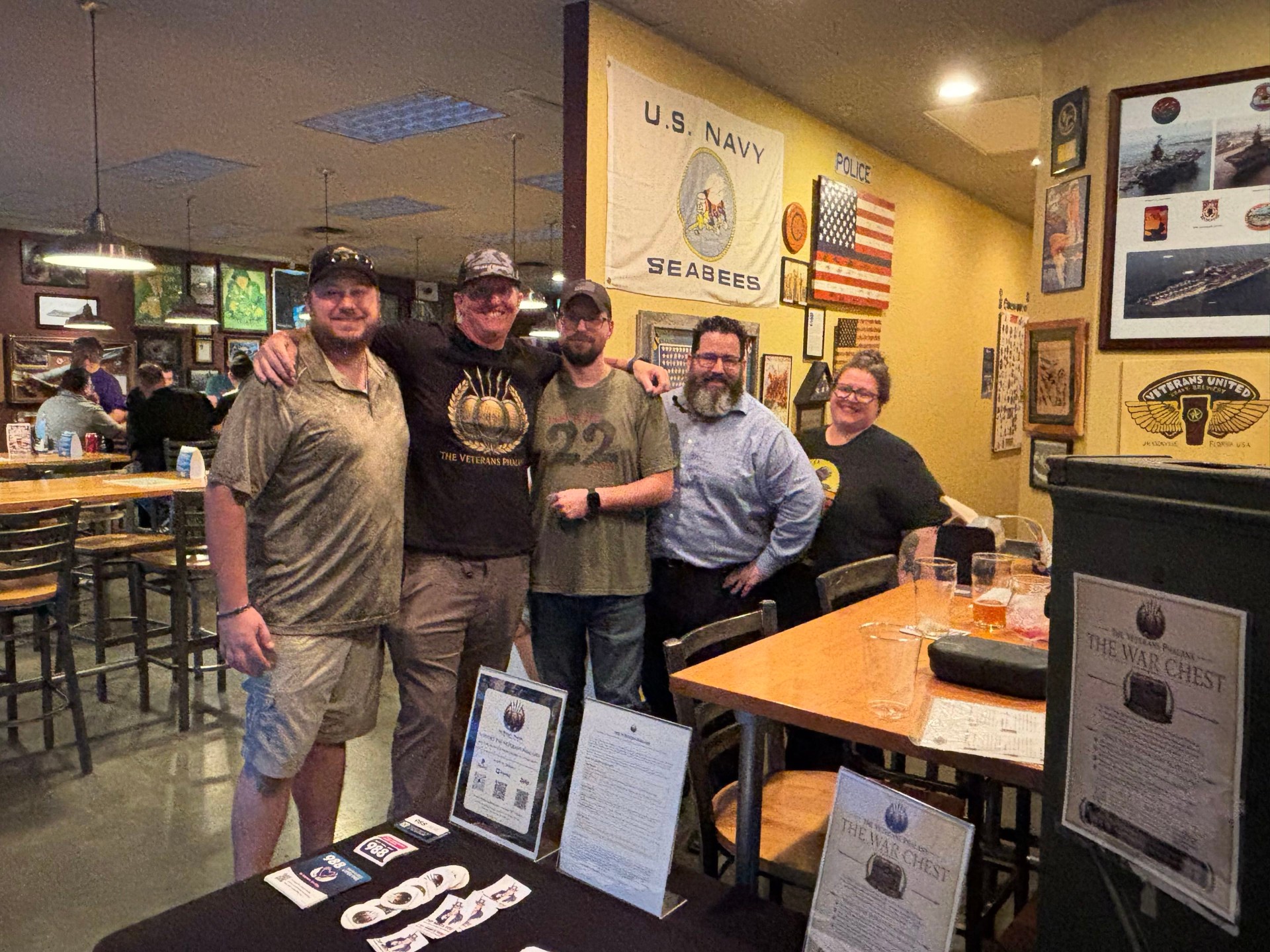 Veterans and supporters gathered at The Veterans Phalanx Muster at Veterans United Craft Brewery.